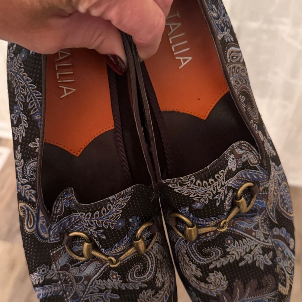 Tallia Men's Lorenzo bit paisley Loafers size 10 black dress shoes